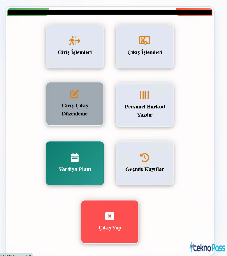 WEB PDKS home screen