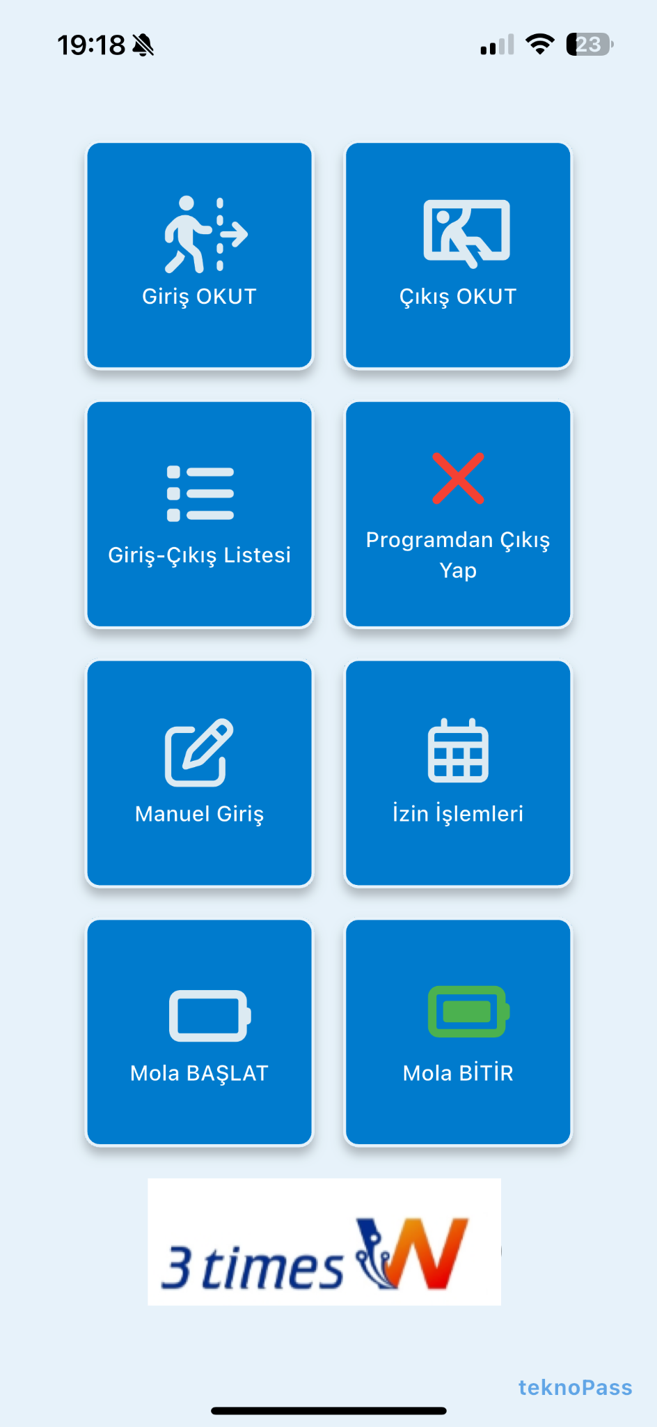 Teknopass PDKS home menu